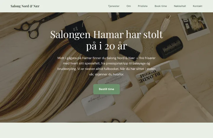 Eksempelside for frisør